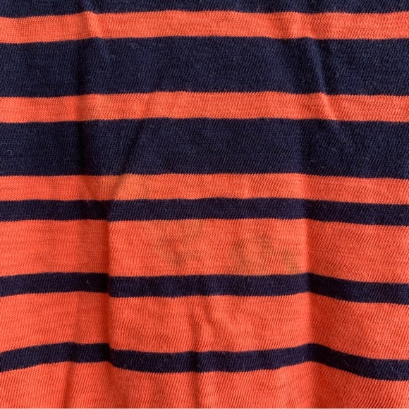 J. Crew Painter Tee Boatneck Orange and Navy Stripe Long Sleeve Size Small - Picture 3 of 7